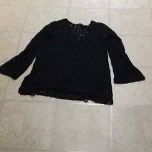 Lacey cut out bell sleeve shirt